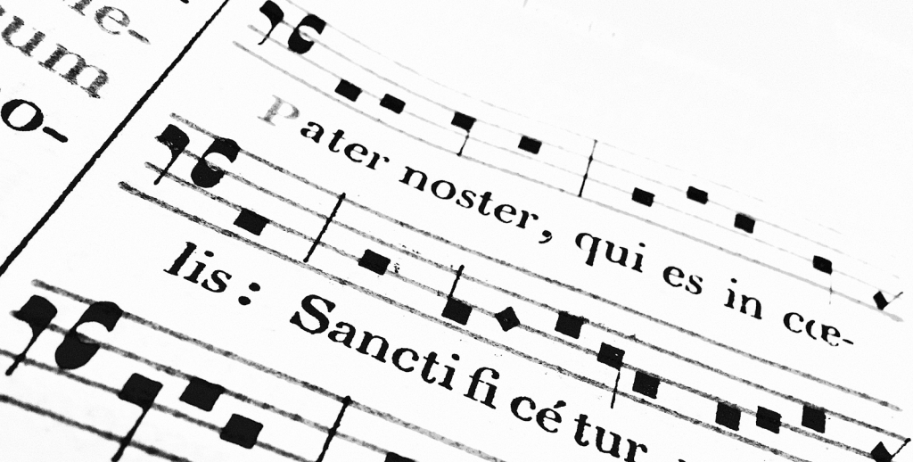 Pater noster artwork. Choir music free plainchant simple.
